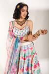 Show Shaa_Multi Color Silk Embroidery Sweetheart Neck Printed Lehenga Set _at_Aza_Fashions