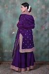 Shop_Niti Bothra_Purple Base Fabric Marodi Embroidered Kurta Sharara Set_at_Aza_Fashions
