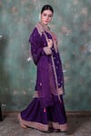Niti Bothra_Purple Base Fabric Marodi Embroidered Kurta Sharara Set_Online_at_Aza_Fashions
