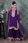 Buy_Niti Bothra_Purple Base Fabric Marodi Embroidered Kurta Sharara Set_Online_at_Aza_Fashions