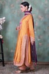 Shop_Label Niti Bothra_Yellow Base Fabric Silk Round Marodi Kurta Palazzo Set _at_Aza_Fashions