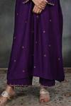 Buy_Label Niti Bothra_Purple Base Fabric Silk Round Floral Motif Kurta And Palazzo Set _Online_at_Aza_Fashions