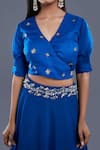 Buy Divya Kanakia Blue Blouse Organza, Lehenga Georgette V Neck Overlap And Set Online at Aza Fashions Buy_Divya Kanakia_Blue Blouse Organza, Lehenga Georgette V Neck Overlap And Set _Online_at_Aza_Fashions