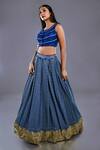 Divya Kanakia Blue Raw Silk U Neck Sequins Embellished Lehenga Set Online at Aza Fashions Divya Kanakia_Blue Raw Silk U Neck Sequins Embellished Lehenga Set _Online_at_Aza_Fashions