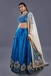 Buy Divya Kanakia Blue Net U Neck Zardozi Embroidered Lehenga Set Online at Aza Fashions Buy_Divya Kanakia_Blue Net U Neck Zardozi Embroidered Lehenga Set _Online_at_Aza_Fashions