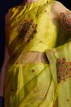 Shikha Mehta_Green Silk Organza Round Laisa Saree With Blouse _Online_at_Aza_Fashions