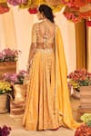 Shop_Punit Balana_Yellow Dupatta Silk Organza, Lehenga And Blouse Gota Embroidered Bridal Set _at_Aza_Fashions