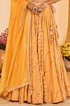 Buy_Punit Balana_Yellow Dupatta Silk Organza, Lehenga And Blouse Gota Embroidered Bridal Set _Online_at_Aza_Fashions