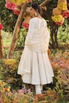 Shop Punit Balana White Anarkali And Churidar Chanderi , Dupatta Organza U Neck Set at Aza Fashions Shop_Punit Balana_White Anarkali And Churidar Chanderi , Dupatta Organza U Neck Set _at_Aza_Fashions