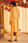 Shop_PUNIT BALANA_Yellow Chanderi Silk Resham Embroidered Bundi And Kurta Set _at_Aza_Fashions