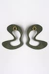 Shop_Siddhant Agrawal_Green Abstract Stud Earrings _at_Aza_Fashions
