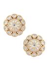 Shop_Nayaab by Aleezeh_Gold Plated Kundan Stud Earrings _at_Aza_Fashions