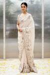 Mrunalini Rao_White Maurya Silk Saree_Online_at_Aza_Fashions
