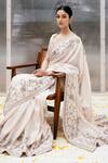 Buy_Mrunalini Rao_White Silk Maurya Saree  _Online_at_Aza_Fashions