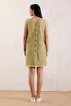 Shop_TIC_Green Sleeveless Cotton Dress_at_Aza_Fashions