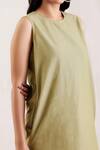 TIC_Green Sleeveless Cotton Dress_at_Aza_Fashions