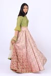I Am Design_Purple Silk Round Ikat Lehenga Set _Online_at_Aza_Fashions