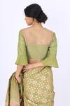 I Am Design Green Silk Round Saree With Blouse at Aza Fashions I Am Design_Green Silk Round Saree With Blouse _at_Aza_Fashions