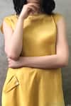 Shop I Am Design Yellow Round Linen Satin Dress Online at Aza Fashions Shop_I Am Design_Yellow Round Linen Satin Dress _Online_at_Aza_Fashions