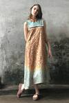 Buy_I am Design_Green Spread Collar Silk Dress For Women_at_Aza_Fashions
