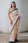 Buy_Juanita by Shubhda_Off White Handwoven Tissue Silk Saree _at_Aza_Fashions