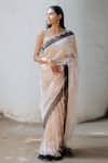 Juanita by Shubhda_Off White Handwoven Tissue Silk Saree _Online_at_Aza_Fashions