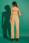 Shop_Asra_Beige Scuba Plain Tube Jumpsuit _at_Aza_Fashions