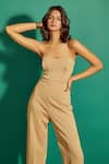 Buy_Asra_Beige Scuba Plain Tube Jumpsuit _Online_at_Aza_Fashions