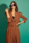 Buy_Asra_Brown Scuba Georgette Collared Neck Jacket_Online_at_Aza_Fashions
