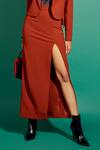 Shop_Asra_Red Scuba Georgette Collared Neck Jacket And Skirt Set_Online_at_Aza_Fashions