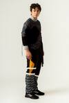 Buy_Siddhant Agrawal_Black Double Rib, Textured Crepe, Lycra Agitation Jumper _Online_at_Aza_Fashions