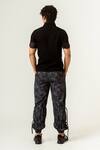 Shop_Siddhant Agrawal_Black Mesh, Textured Crepe, Lycra Agitation T-shirt _at_Aza_Fashions