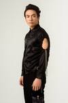 Buy_Siddhant Agrawal_Black Velvet Satin Shirt _Online_at_Aza_Fashions