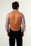 Shop_Siddhant Agrawal_Brown , Velvet Printed Color Block Shirt _at_Aza_Fashions