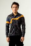 Buy_Siddhant Agrawal_Multi Color Banana Crepe, Lycra Printed Agitation Panelled Shirt _at_Aza_Fashions