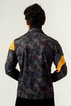 Shop_Siddhant Agrawal_Multi Color Banana Crepe, Lycra Printed Agitation Panelled Shirt _at_Aza_Fashions