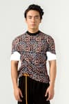 Shop_Siddhant Agrawal_Multi Color Poly Lycra Printed Torment T-shirt  _Online_at_Aza_Fashions