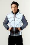 Buy_Siddhant Agrawal Label_Poly Reflector Bomber Jacket With Hoodie _at_Aza_Fashions