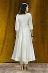 Shop_Weaver Story_Off White Mulberry Silk Lining Cotton Round Anarkali Set _at_Aza_Fashions