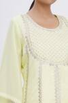 Surabhi Arya_Yellow Dupatta Organza, Kurta And Sharara Satin Linen Gota Embroidered Set _at_Aza_Fashions