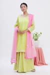 Buy_Surabhi Arya_Green Kurta And Dupatta Organza, Sharara Tissue Gota Work Round Set _at_Aza_Fashions