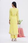 Shop_Surabhi Arya_Yellow Dupatta Net, Kurta Georgette, Pant Crepe Gota Work Embroidered Set _at_Aza_Fashions