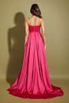 Shop_Asra_Pink Satin Solid Sweetheart Neck Draped Trail Gown _at_Aza_Fashions