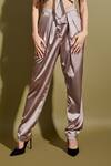 Asra_Purple Satin Co-ord Pant Set _at_Aza_Fashions
