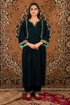 Buy_Priya Chaudhary_Blue Silk Velvet Kurta Set_Online_at_Aza_Fashions