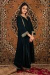 Priya Chaudhary_Blue Silk Velvet Kurta And Pant Set_Online_at_Aza_Fashions