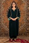 Buy_Priya Chaudhary_Blue Silk Velvet Kurta And Pant Set_Online_at_Aza_Fashions