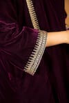 Priya Chaudhary_Purple Silk Velvet Kurta_at_Aza_Fashions
