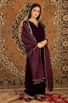 Priya Chaudhary_Purple Tissue Organza Embroidered Sequin Scallop Dupatta _Online_at_Aza_Fashions