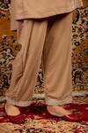 Buy_Priya Chaudhary_Brown Silk Velvet Embroidered Sequin V Neck Kurta And Pant Set _Online_at_Aza_Fashions